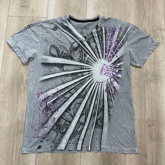 Affliction Heroes & Demons by Horiyoshi III Tee T Shirt Size Large L B4 - Picture 1 of 7